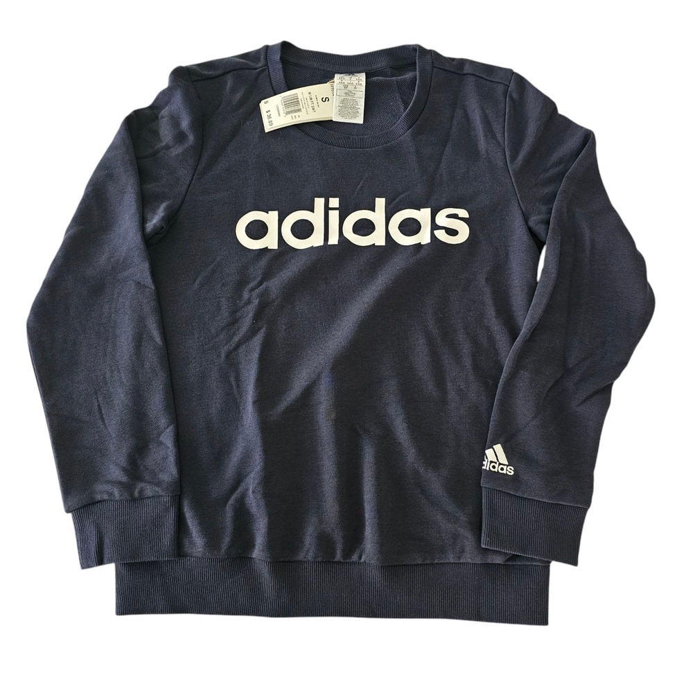 Adidas Essential Sweatshirt Crewneck‎ Women's Small Blue H10141 French Terry